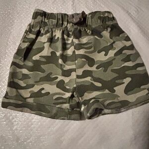 Quilted Olive & Cream Striped Baby Pants — 3/6M